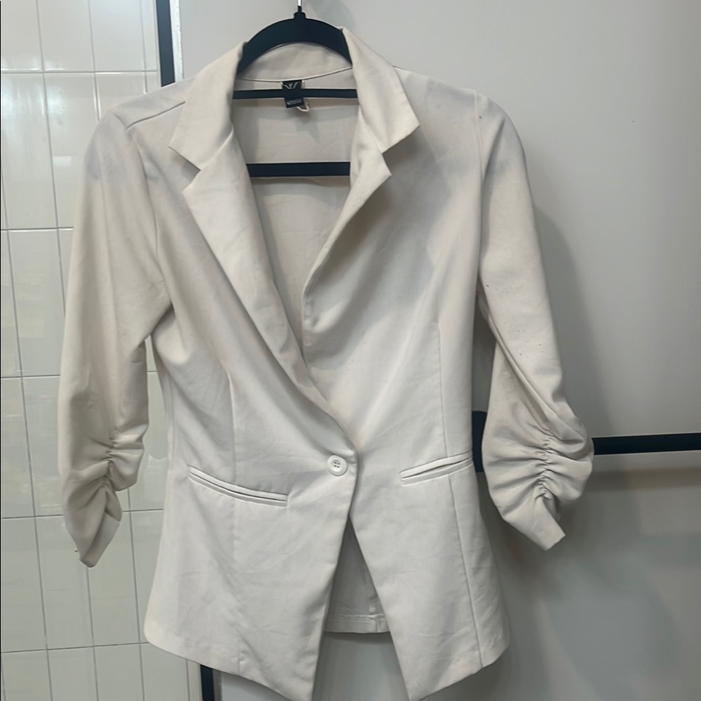 Windsor White Blazer Tailored Fit 3/4 Sleeves
